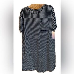 🆕 Stars Above Women’s Petite Nightgown XS, Navy w/ White Stripes